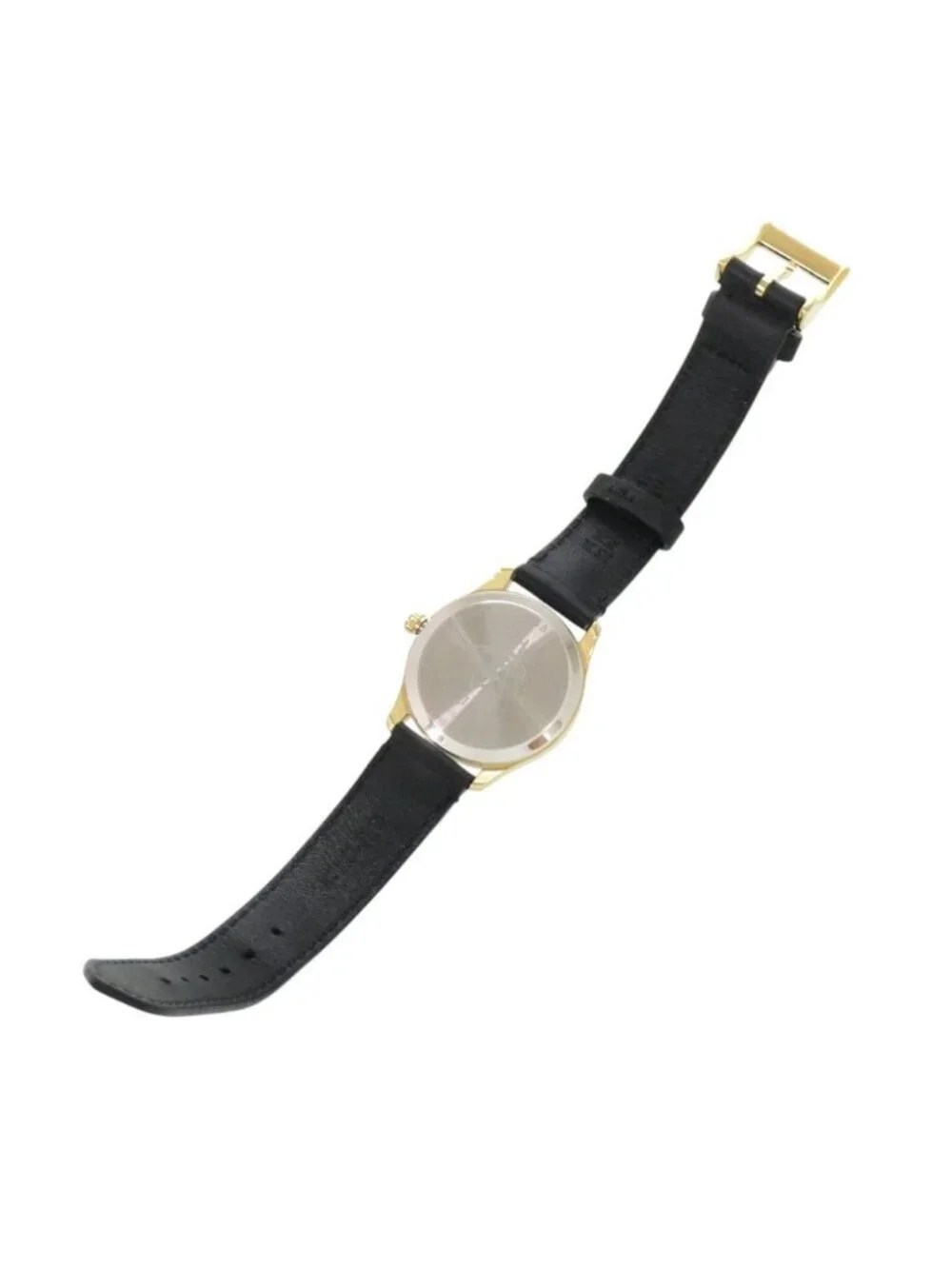 Gucci 126.5 SS Leather White Shell Black Quartz Watch Dial
